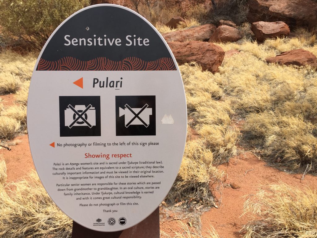 No photography at Uluru Sensitive Sites