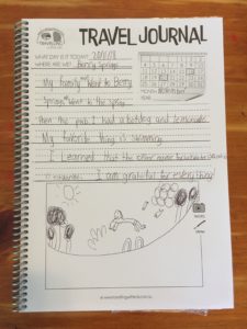 CWK Kids Travel Journal in Use