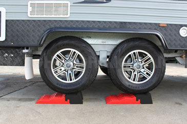 Caravan Levelling Devices - levelling ramps get your van level on uneven ground (side-to-side)