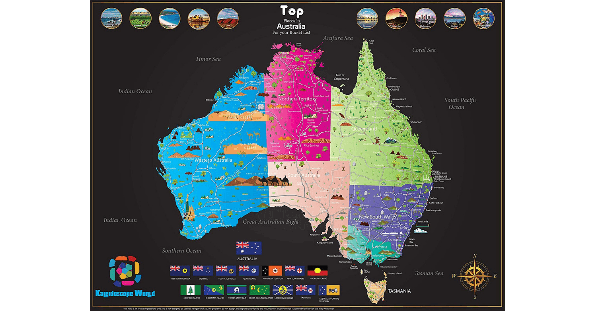 Scratch Off Map of Australia