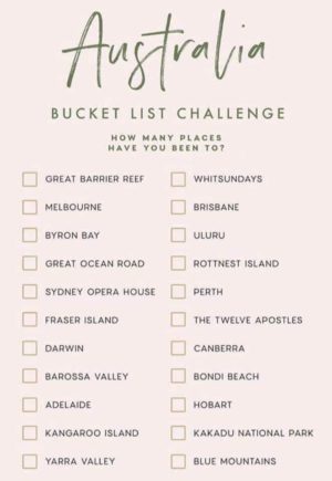 Australia Bucket List Challenge