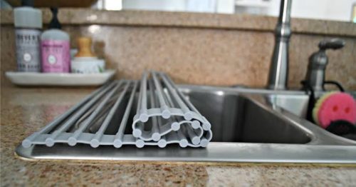 Caravan Storage Ideas - Roll Up Dish Rack