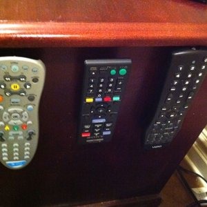 Caravan storage ideas - Velcro Remote Controls