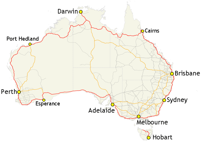 i travel around australia on highway number one