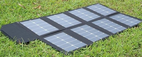 portable solar panels for caravans - solar blanket on ground