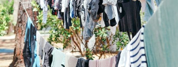 Drying Clothes in a Caravan - Hanging Laundry Using Rope Between Trees