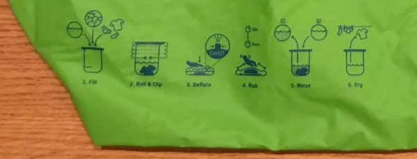 Scrubba Wash Bag Review - Printed Instructions