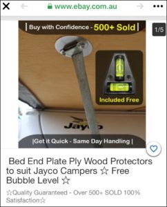 Bed End Plate Ply Wood Protectors to suit Jayco Camper Trailers with Free Bubble Level - from Jaycocamperbuild