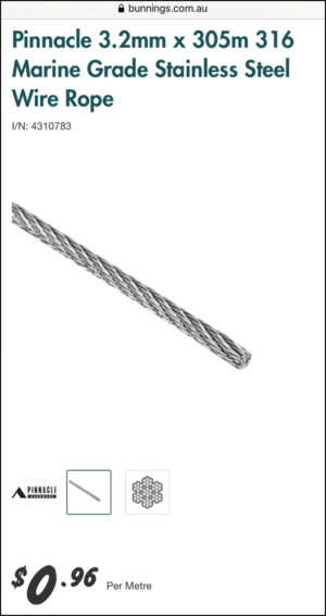 Stainless Steel Wire Rope for Caravan Tunnel Boot Table