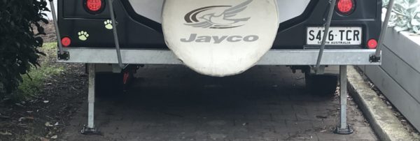 Attaching Bed End Fly Mod Poles to Back of Jayco Swan Camper Trailer