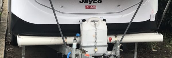 Attaching Bed End Fly Mod Poles to Front of Jayco Swan Camper Trailer