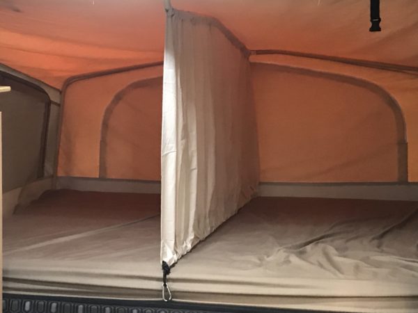 DIY Bed Divider for Jayco Swan Camper Trailer - Finished Product
