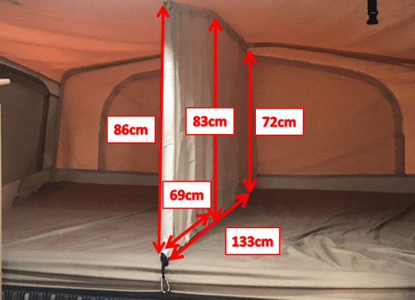 DIY Bed Divider for Jayco Swan Camper Trailer - Measurements