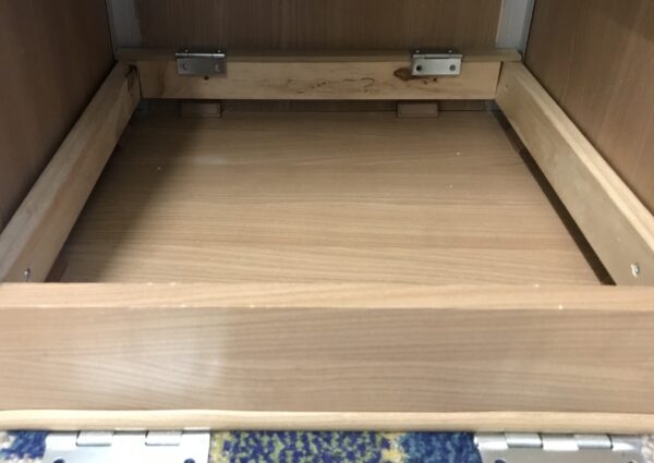 Rear Shelf Support and Hinges for Jayco Wardrobe Lockable False Bottom