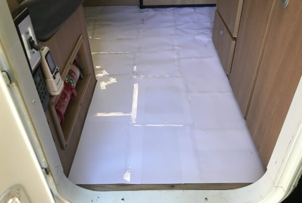 Stencil to Install Marine Carpet in Jayco Camper Trailer - Finished