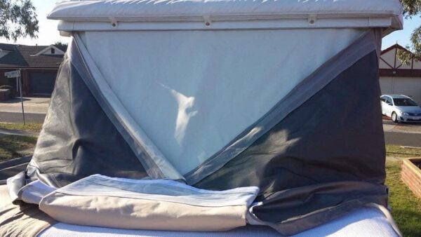 Jayco Camper tips - Fold the long edge of the canvas back into the middle