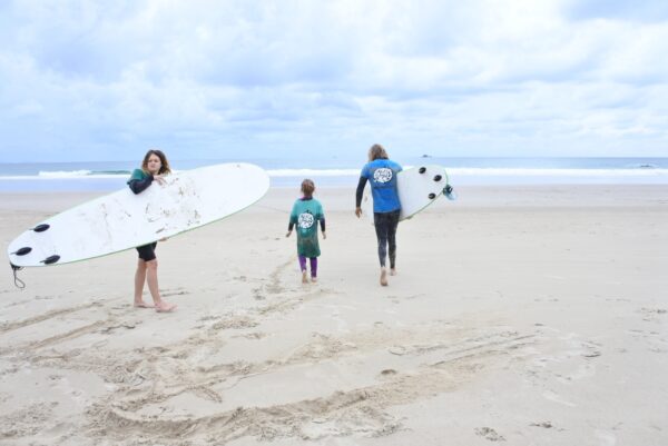Chloe Surfing with Aunty Brooke