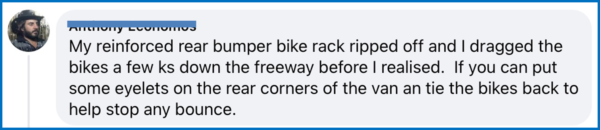 Bike Rack Welding Snapped Off on Jayco Camper Trailer