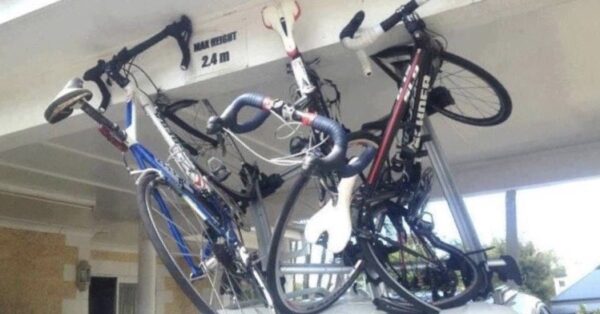 Bikes on Roof Racks Crushed by Foyer