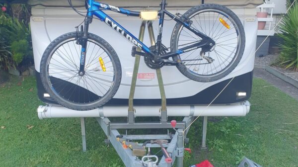 Modified Attachment for Drawbar for Bike Rack on Jayco Camper Trailer