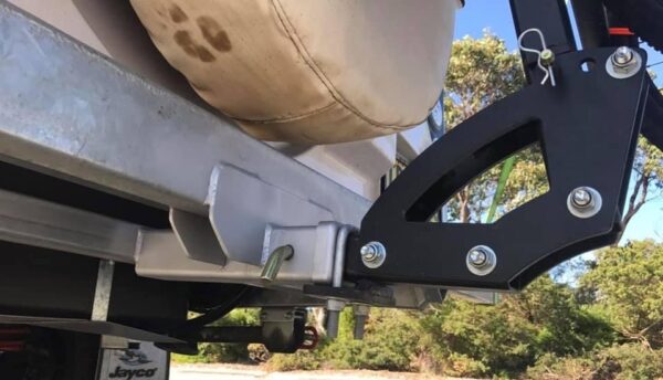Modified Bumper and Hitch Mount Receiver for Bike Rack on Jayco Camper Trailer