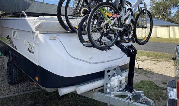 iSi bike rack the best option for Jayco camper trailer