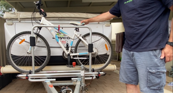 Bike Firmly Attaches to Fiamma Carry Bike XL Bike Rack
