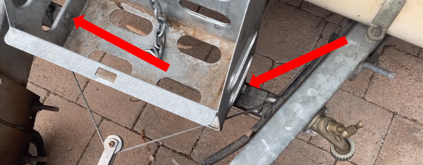 Bolts securing jerry can holder to Jayco Swan camper trailer