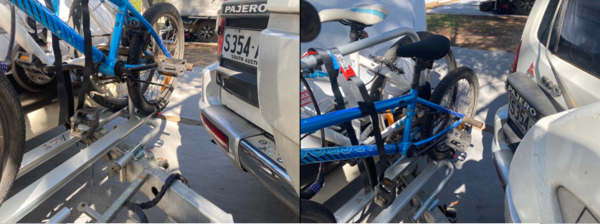 Full Lock when Fiamma Carry Bike XL on Jayco Swan towed by Mitsubishi Pajero