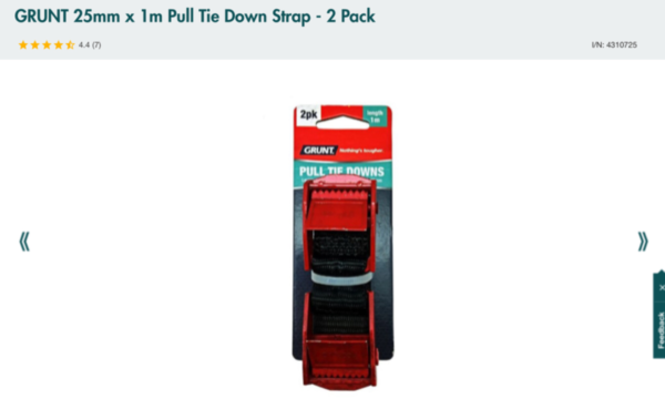 Grunt 1m Pull Tie Down Straps from Bunnings